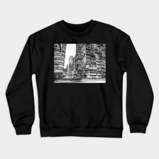 Nathan Road, Kowloon, Hong Kong Black And White Crewneck Sweatshirt